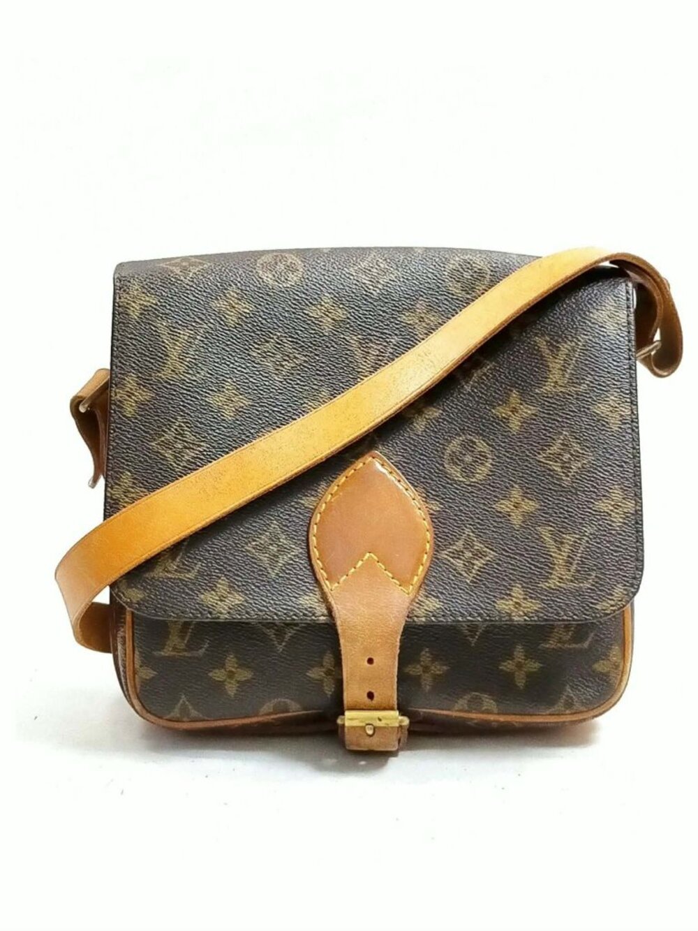 Authentic Louis Vuitton Cartouchiere MM Crossbody Bag Monogram Canvas Vintage - Picture 2 of 11